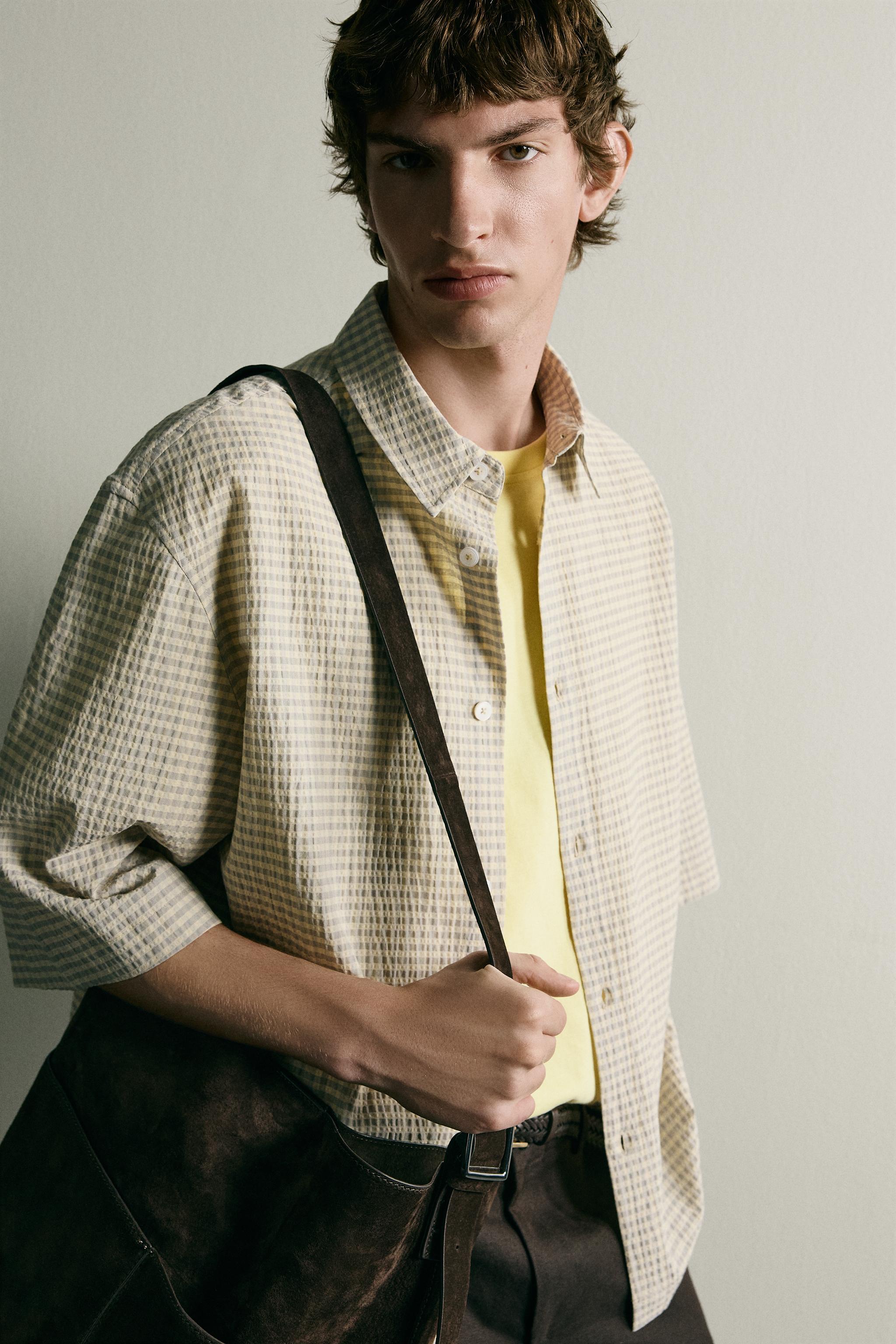 TEXTURED PLAID SHIRT